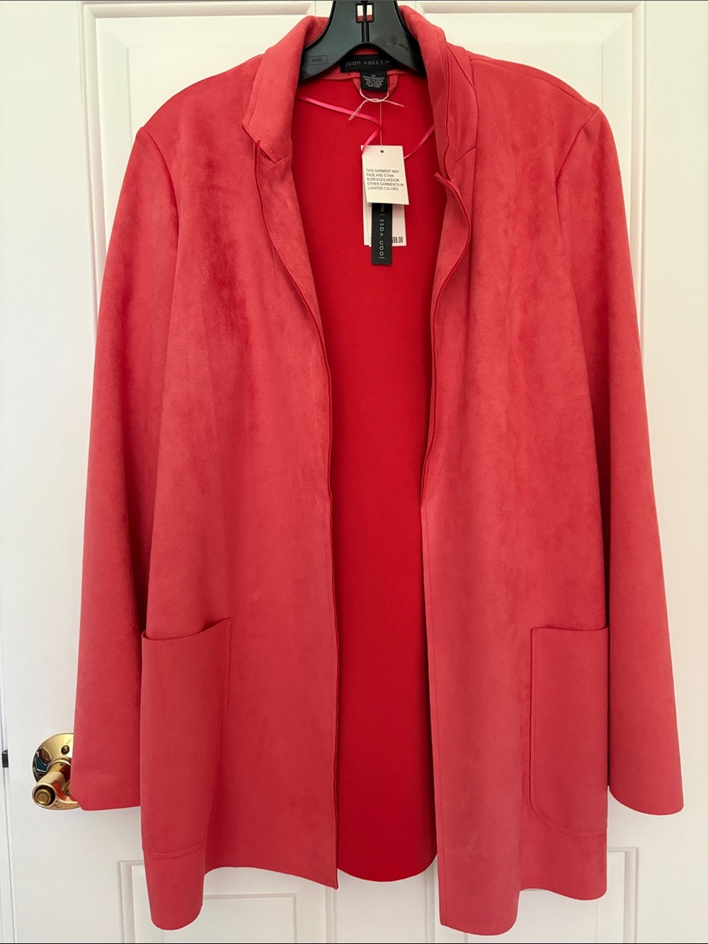 Anne Klein Coral Open-Front Suede-Look Jacket